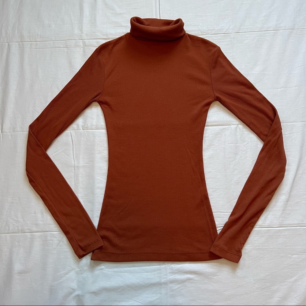 Poof Apparel Turtleneck Sweater Orange